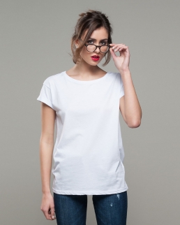 Maglia donna scollatura tonda con risvolto