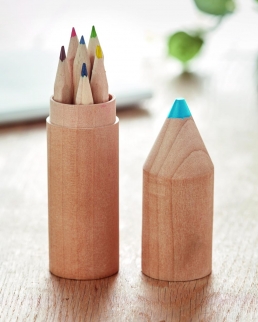Set 6 matite colorate in confezione di legno