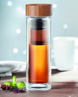 Borraccia con doppio strato in vetro borosilicato 420 ml