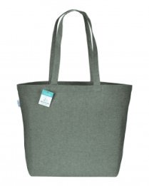 Shopper con soffietto in cotone riciclato
