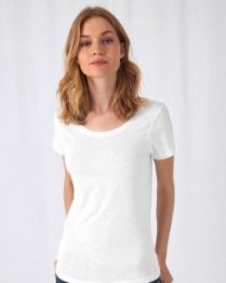 T-shirt donna in cotone organico scollo a V