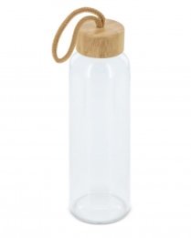 Bottiglia di vetro con tappo di bambù