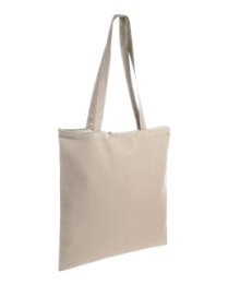 Shopper in cotone manici lunghi e chiusura con zip