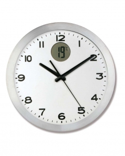 Orologio da parete in alluminio con termometro digitale