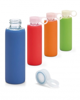 Borraccia in vetro borosilicato con involucro in silicone da 380 ml