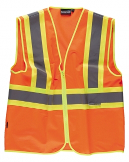 Gilet riflettente-fluorescente con collo a V