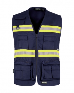 Gilet estivo con bande riflettente-fluorescente