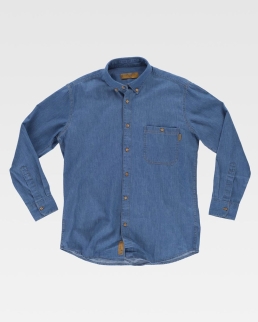 Camicia uomo manica lunga cotone denim