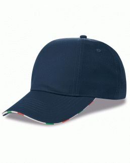 Cappellino 6 pannelli ruotati con bandiera italiana