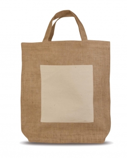 Shopper in Juta con tasca in cotone