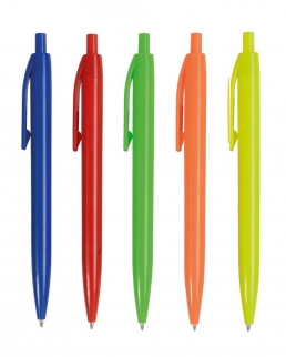 Penna a scatto in plastica colori fluo