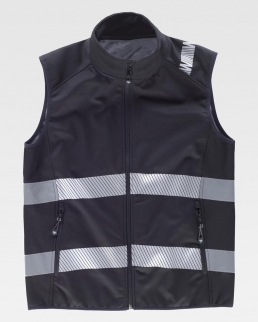 Gilet Workshell con bande riflettente