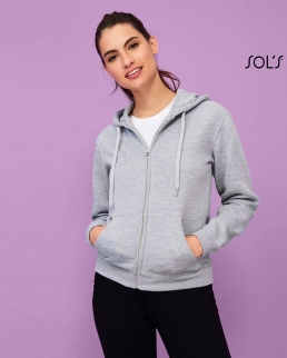 Felpa con zip e cappuccio foderato women