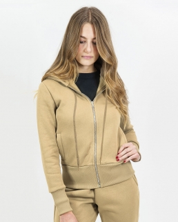 Felpa soft donna cappuccio zip