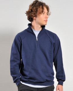 Felpa 100% cotone collo zip