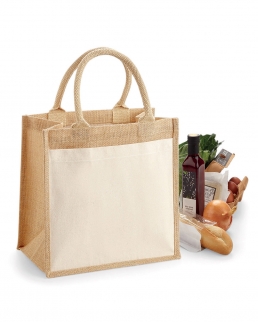 Cotton Pocket Jute Midi Tote