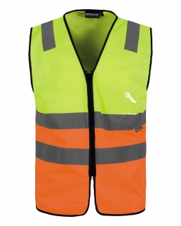 Gilet certificato alta visibilità con cerniera e scollo a V