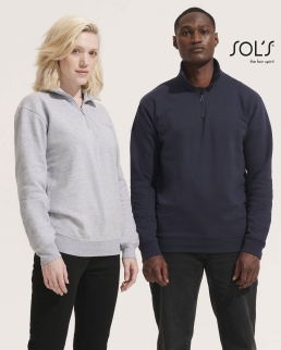 Felpa unisex collo alto con 1/4 zip Conrad