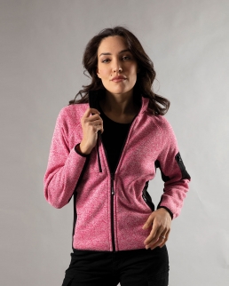 Pile in maglia elasticizzato con zip intera Monviso Lady