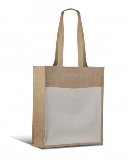 Shopper in Juta con tasca in cotone