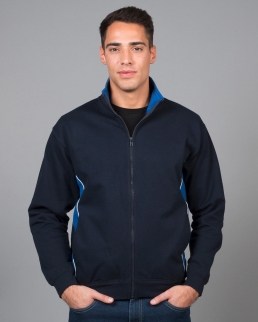 Felpa bicolore made in Italy Cagliari zip lunga