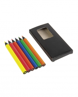 Set di 6 matite in legno colorate fluo