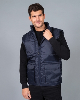 Gilet in nylon lucido e impermeabile