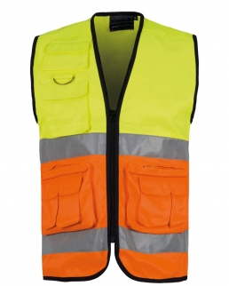 Gilet certificato alta visibilità con cerniera in nylon