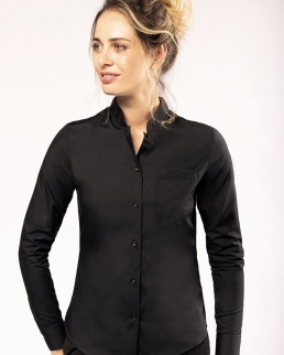 Camicia donna collo alla coreana manica lunga