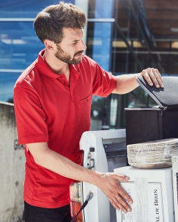 Polo da lavoro in tessuto misto