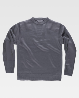 Pullover unisex girocollo rinforzi in twill