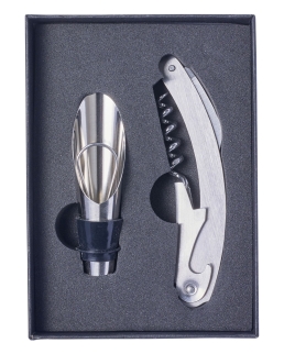 Set da vino 2 accessori in acciaio inox Dale