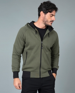 Felpa con zip intera e cappuccio Cleveland Man