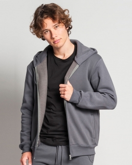 Felpa soft cappuccio zip