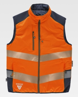 Gilet imbottito reversibile alta visibilità classe 1