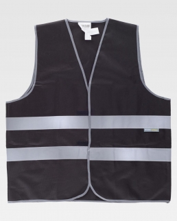 Gilet con bande rifrangente Collo a V e chiusura di velcro