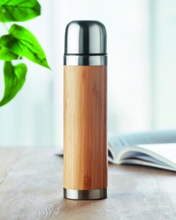 Thermos 400 ml doppio strato con rivestimento in bamboo