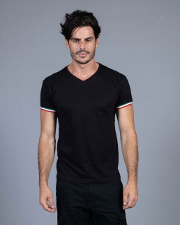 T-shirt manica corta collo a V New Milano