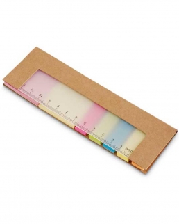 Blocco note con righello e memo adesivi