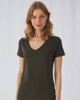 T-shirt donna in cotone organico scollo a V