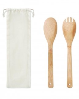 Set utensili per insalata in bamboo
