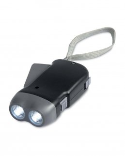 Torcia dinamo in ABS con 2 LED 